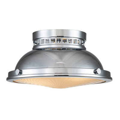 Luminosa Lighting Luminosa Amelia 2 Light Bowl Semi Flush Ceiling LightPolished Chrome from B&Q