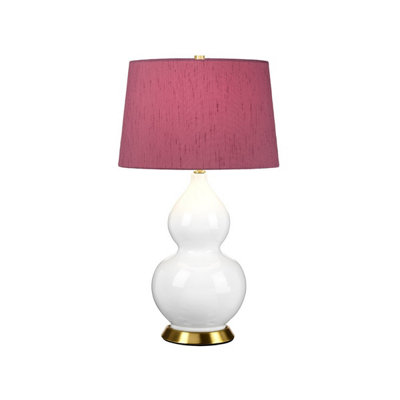 Luminosa Lighting Luminosa Isla Table Lamp With Round Tapered ShadeAged BrassWhitePurple from B&Q