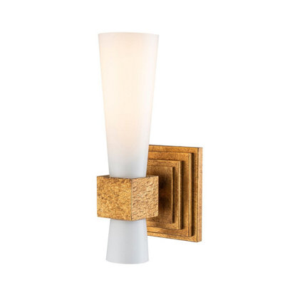 Luminosa Lighting Elstead Kristy Candle Wall Lamp Contemporary Distressed Gold 1X E27 from B&Q