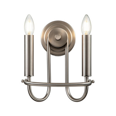 Luminosa Lighting Luminosa Capitol Hill 2 Light Candle Wall LampBrushed Nickel from B&Q
