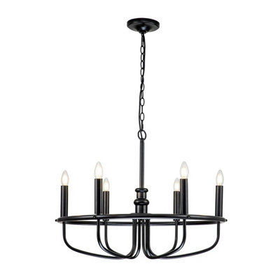 Luminosa Lighting Elstead Capitol Hill 6 Light Multi Arm Pendant Ceiling LightBlack
