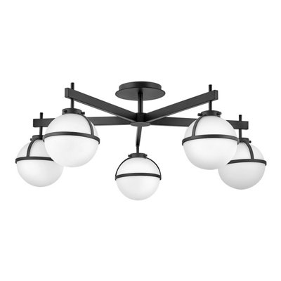 Luminosa Lighting Luminosa Hollis 5 Light Multi Arm Semi Flush Ceiling LampBlack Ip44 from B&Q