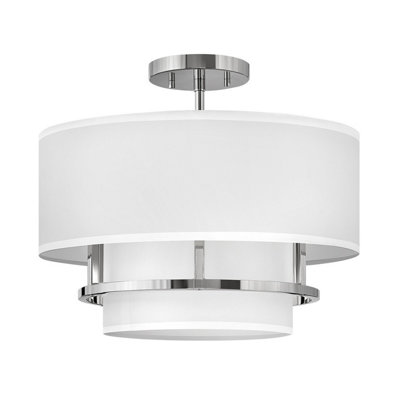 Luminosa Lighting Luminosa Graham 3 Light Cylindrical Ceiling LightPolished Nickel from B&Q