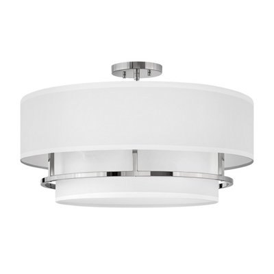 Luminosa Lighting Luminosa Graham 4 Light Cylindrical Ceiling LightPolished Nickel from B&Q