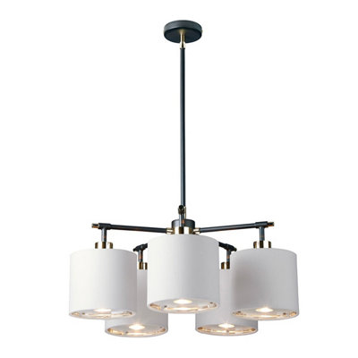 Luminosa Lighting Luminosa Balance 5 Light Multi Arm Pendant Ceiling LightBlackPolished Nickel from B&Q