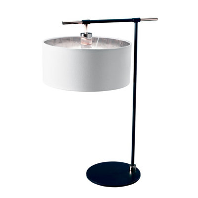 Luminosa Lighting Luminosa Balance Table Lamp With Round ShadeBlackPolished Nickel from B&Q