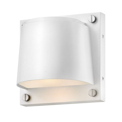 Luminosa Lighting Elstead Scout 1 Light Small Outdoor Wall Light Satin White Ip44 from B&Q