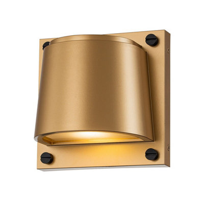 Luminosa Lighting Elstead Scout 1 Light Small Outdoor Wall Light Painted Heritage Brass Ip44 from B&Q
