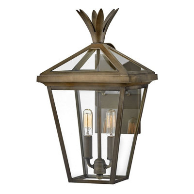 Luminosa Lighting Elstead Palma 2 Light Medium Outdoor Wall Lantern Burnished Bronze Ip44 from B&Q
