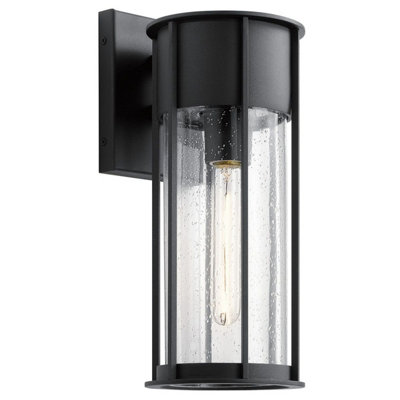 Luminosa Lighting Elstead Camillo 1 Light Medium Outdoor Wall Lantern Textured Black Ip44 from B&Q