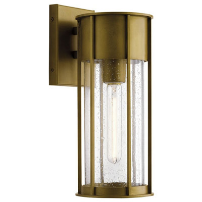 Luminosa Lighting Elstead Camillo 1 Light Medium Outdoor Wall Lantern Painted Natural Brass Ip44 from B&Q