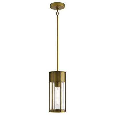 Luminosa Lighting Elstead Camillo 1 Light Outdoor Pendant Painted Natural Brass Ip44 from B&Q