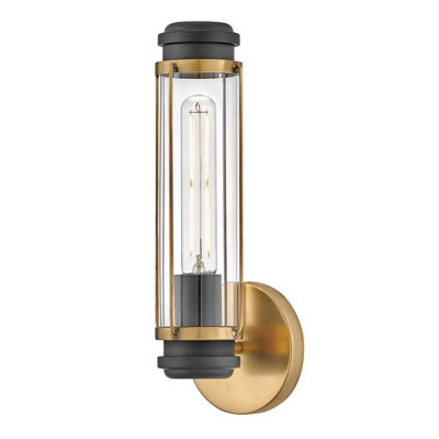 Luminosa Lighting Elstead Masthead 1 Light Outdoor Wall Light Heritage Brass & Black Ip44 from B&Q