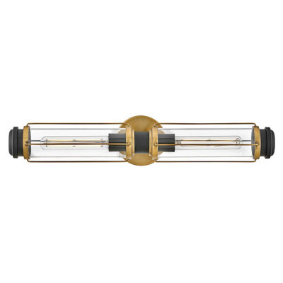 Luminosa Lighting Elstead Masthead 2 Light Outdoor Wall Light Heritage Brass & Black Ip44 from B&Q