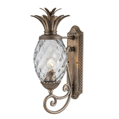 Luminosa Lighting Elstead Plantation 1 Light Medium Outdoor Wall Lantern Burnished Bronze Ip44 from B&Q