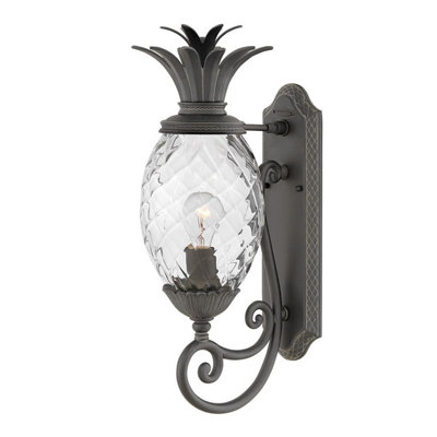Luminosa Lighting Elstead Plantation 1 Light Medium Outdoor Wall Lantern Museum Black Ip44