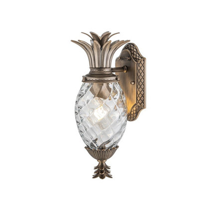 Luminosa Lighting Elstead Plantation 1 Light Small Outdoor Wall Lantern Burnished Bronze Ip44 from B&Q