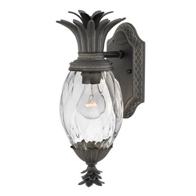 Luminosa Lighting Elstead Plantation 1 Light Small Outdoor Wall Lantern Museum Black Ip44