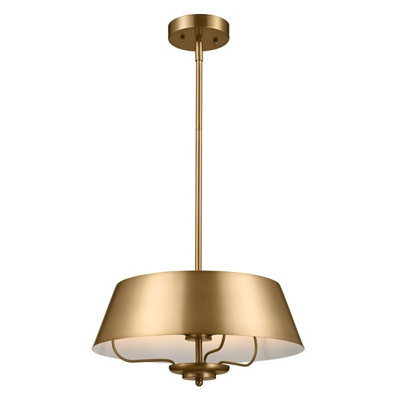 Luminosa Lighting Elstead Luella 3 Light Duo-Mount Pendant Brushed Natural Brass from B&Q