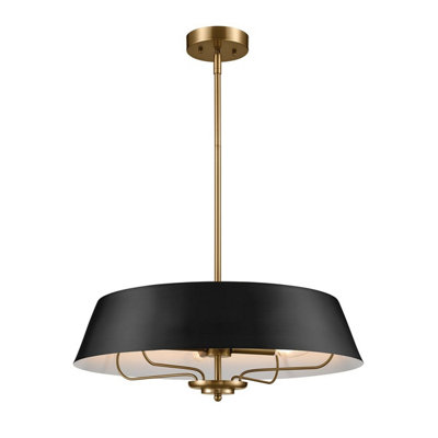 Luminosa Lighting Elstead Luella 4 Light Duo-Mount Pendant Black & Brass from B&Q