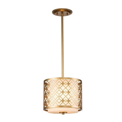 Luminosa Lighting Luminosa Ziggy Cylindrical Pendant Ceiling LightLacquered Gold from B&Q
