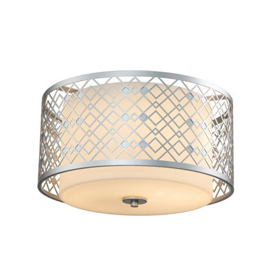 Luminosa Lighting Luminosa Ziggy 2 Light Cylindrical Pendant Ceiling LightLacquered Silver from B&Q
