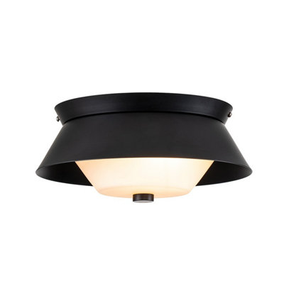 Luminosa Lighting Luminosa Bowtie 2 Light Bathroom Ceiling LightMatte Black Ip44 from B&Q
