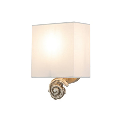 Luminosa Lighting Elstead Swirl Wall Lamp With ShadeBone White from B&Q