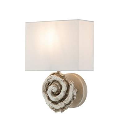 Luminosa Lighting Elstead Swirl Wall Lamp With ShadeBone White from B&Q