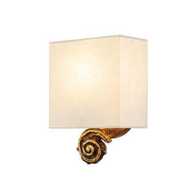 Luminosa Lighting Elstead Swirl Wall Lamp With ShadeGold Leaf from B&Q