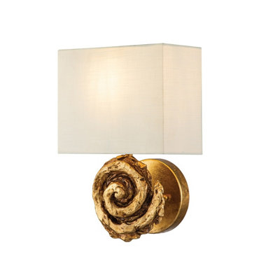 Luminosa Lighting Elstead Swirl Wall Lamp With ShadeGold Leaf from B&Q