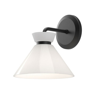 Luminosa Lighting Elstead Alora Mood Halston Dome Wall Lamp Contemporary Matt Black 1X E14 from B&Q
