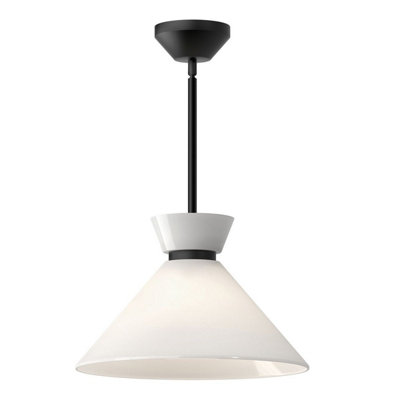 Luminosa Lighting Elstead Alora Mood Halston Dome Pendant Ceiling Light Contemporary Matt Black 1X E27 from B&Q