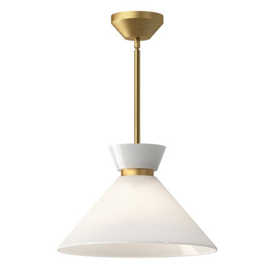 Luminosa Lighting Elstead Alora Mood Halston Dome Pendant Ceiling Light Contemporary Brushed Gold 1X E27 from B&Q