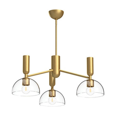 Luminosa Lighting Elstead Alora Mood Jude Multi Arm Pendant Ceiling Light Contemporary Brushed Gold 3X E27 from B&Q
