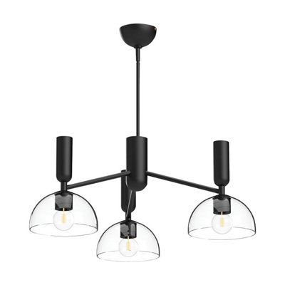 Luminosa Lighting Elstead Alora Mood Jude Multi Arm Pendant Ceiling Light Contemporary Matt Black 3X E27 from B&Q