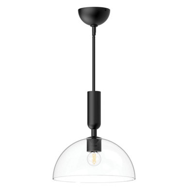 Luminosa Lighting Elstead Alora Mood Jude Dome Pendant Ceiling Light Contemporary Matt Black 1X E27 from B&Q