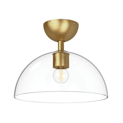 Luminosa Lighting Elstead Alora Mood Jude Bowl Semi Flush Ceiling Light Contemporary Brushed Gold 1X E27 from B&Q