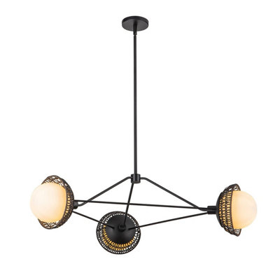 Luminosa Lighting Elstead Alora Mood Perth Pendant Ceiling Light Contemporary Matt Black 3X E14 from B&Q