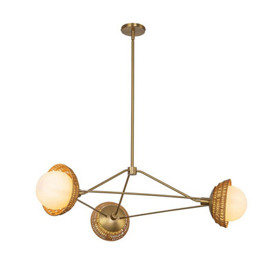 Luminosa Lighting Elstead Alora Mood Perth Pendant Ceiling Light Contemporary Brushed Gold 3X E14 from B&Q