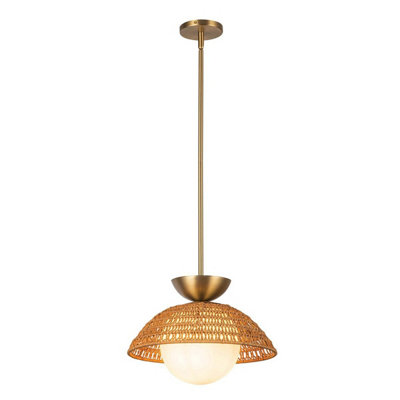 B&Q -  Elstead Alora Mood Perth Dome Pendant Ceiling Light Contemporary Brushed Gold 1X E27