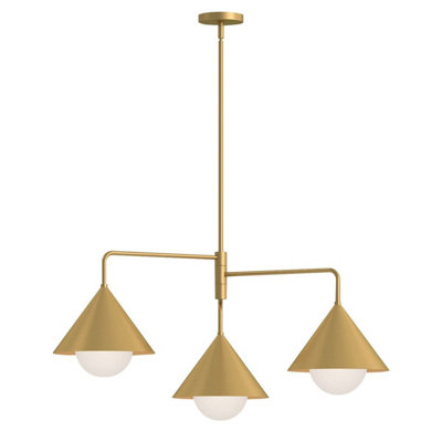 Luminosa Lighting Elstead Alora Mood Remyck Multi Arm Pendant Ceiling Light Contemporary Brushed Gold 3X E27 from B&Q
