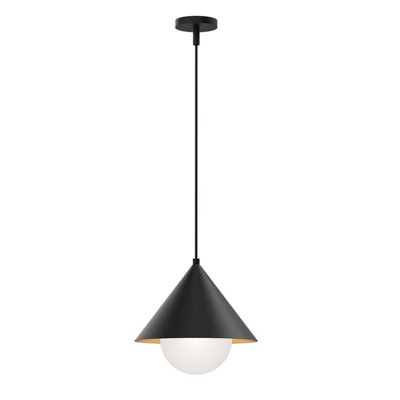 Luminosa Lighting Elstead Alora Mood Remyck Dome Pendant Ceiling Light Contemporary Matt Black 1X E27 from B&Q