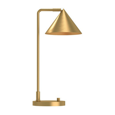 Luminosa Lighting Elstead Alora Mood Remyck Desk Task Lamp Contemporary Brushed Gold 1X E27 from B&Q
