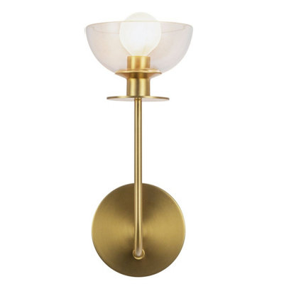 Luminosa Lighting Elstead Alora Mood Sylvia Wall Lamp Contemporary Brushed Gold 1X E14 from B&Q