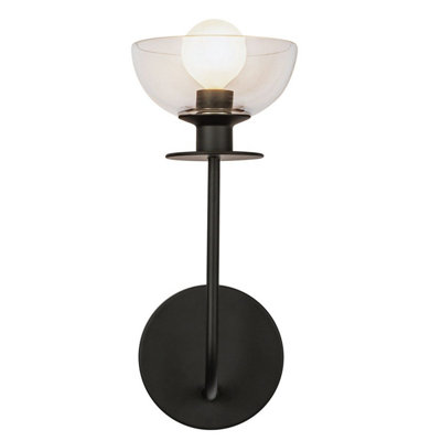 Luminosa Lighting Elstead Alora Mood Sylvia Wall Lamp Contemporary Matt Black 1X E14 from B&Q