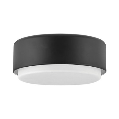 Luminosa Lighting Elstead Hinkley Cedric Cylindrical Ceiling Light Contemporary Black 2X E27 from B&Q