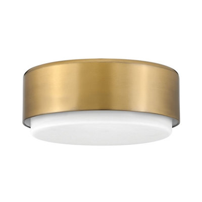Luminosa Lighting Elstead Hinkley Cedric Cylindrical Ceiling Light Contemporary Lacquered Brass 2X E27 from B&Q