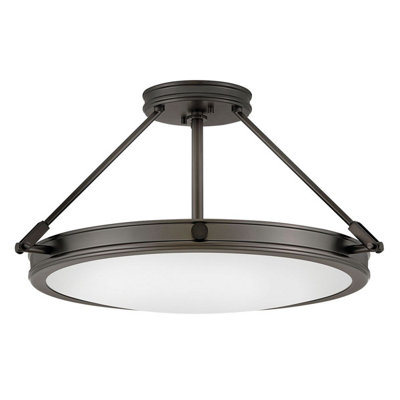 Luminosa Lighting Elstead Hinkley Collier Cylindrical Ceiling Light Contemporary Black Oxide 4X E14 from B&Q