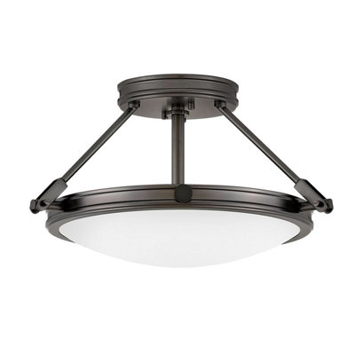 Luminosa Lighting Elstead Hinkley Collier Cylindrical Ceiling Light Contemporary Black Oxide 3X E14 from B&Q